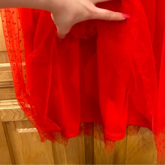 Storia Red Ruffled Tulle Dress - Picture 7 of 13